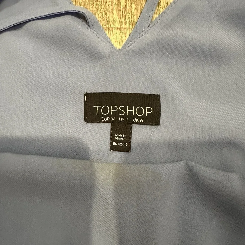 TopShop Lot of 2 Strappy Tank Top V Neck Sleeveless Blue Womens Size 2‎ US - Picture 12 of 13